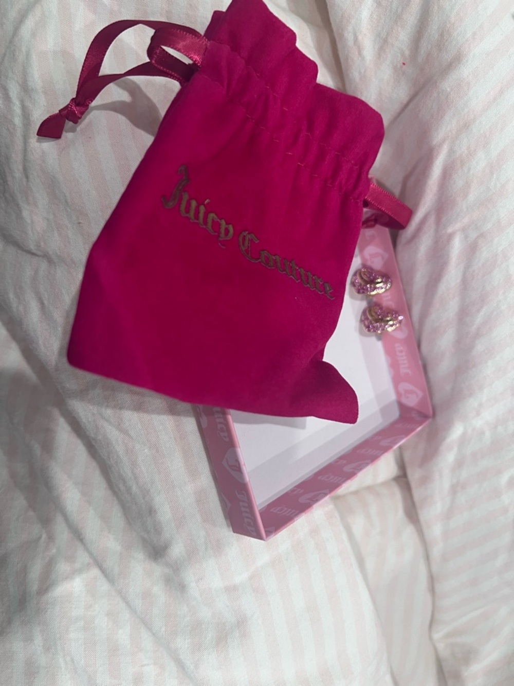Juicy Couture Fuchsia Velvet Drawstring Pouch